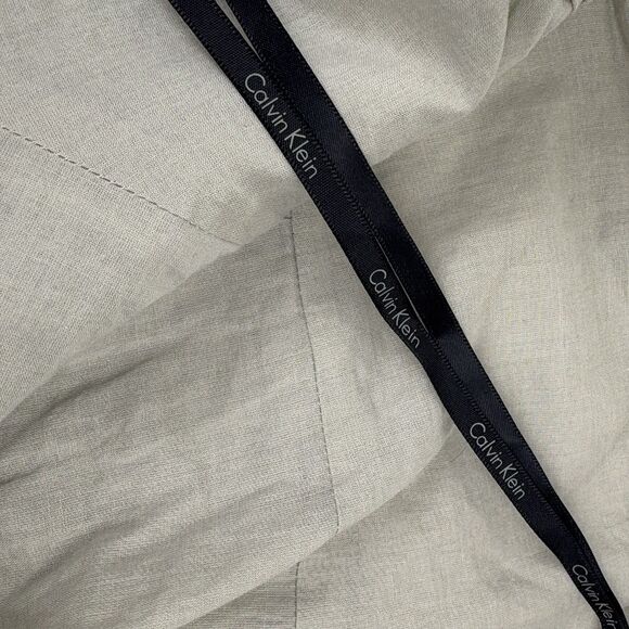 Calvin Klein Khaki Tuck Pleat Sweetheart Neck Etheral Flowy Neutral Sundress 12 - Picture 7 of 16